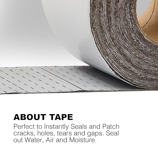 White RV Roof Sealant Tape, 6" x 10' Waterproof Repair Seal Tape – Extra Thick, UV-Resistant, Weatherproof Patch for Permanent Leak Sealing on RVs, Trailers, and Mobile Homes