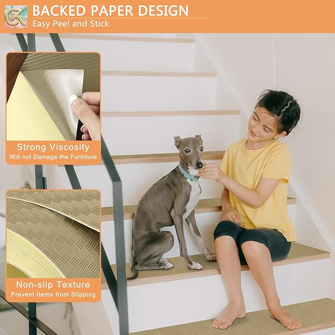 Self-Adhesive Shelf Liner Kitchen Liner, Waterproof Backed Paper Easy Peel and Stick Contact Liner Without Residue for Decor Your Desk Surface, Kitchen Countertops (Dark Khaki, 23.6 x 118.1 inches)