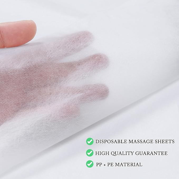 100 Pcs Disposable Bed Sheets 31" x 71" Massage Table Sheets Non Woven Fabric SPA Bed Cover Breathable for Massage Beauty Tattoos (100 Pcs White)