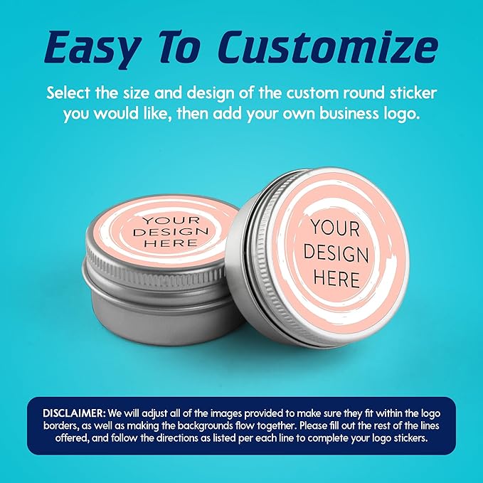 100 Custom Vinyl Stickers - Upload Your own Image, Text, Design, Logo - Personalized Logo Labels for Handmade, Packaging, Bottle, Jars, Candle, Brand Stickers (Peach, 1.5x1.5)