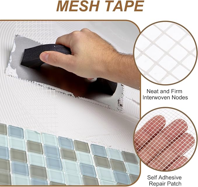 PATIKIL Drywall Repair Mesh Tape, 2 inch x 164 ft Fiberglass Repair Patch Self-Adhesive Dry Wall Joint Tape 12 Mesh Wall Hole Crack and Seam Patch, White