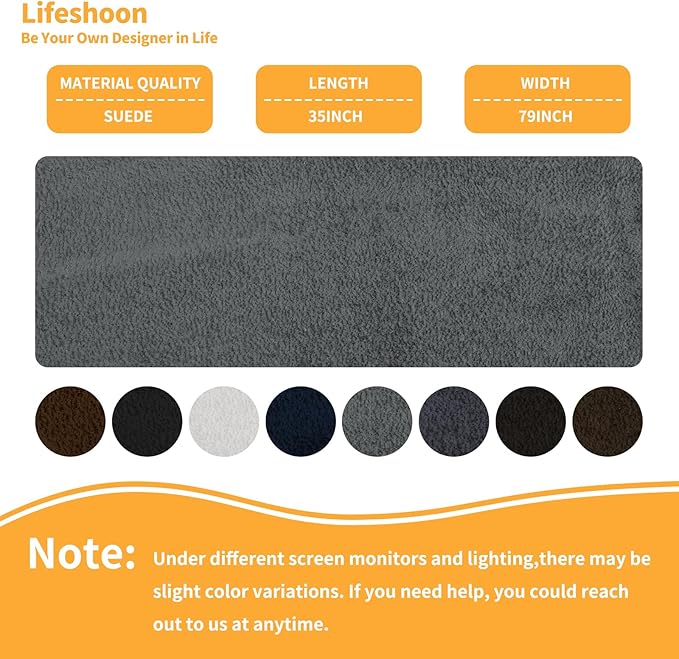 Fabric Repair Patches, 35X79 Inch Self-Adhesive Suede Patches Tape Durable, DIY Large Fabric Repair for Sofa, Couches, Furniture, Chair, Clothing （35X79 Inch, Dark Grey）