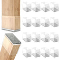 Rectangle Chair Leg Protectors for Hardwood Floors,16 PCS Silicone Covers to Protect Wood Tile Floors Felt Pads Furniture Leg Caps Reduce Noise. Easy to Move. (Clear,1 x 1.25 Inch, Rectangular)