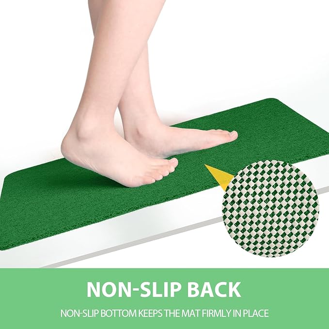 Non-Slip Bathtub Mat, Anti Slip Shower Mat, Fast Drying Bathtub Mats, Foot Scrubber Mat, Anti Slip Mat for Tub, Floor, Bathroom, Kitchen, Home, Hotel (Dark Green 24"×24")