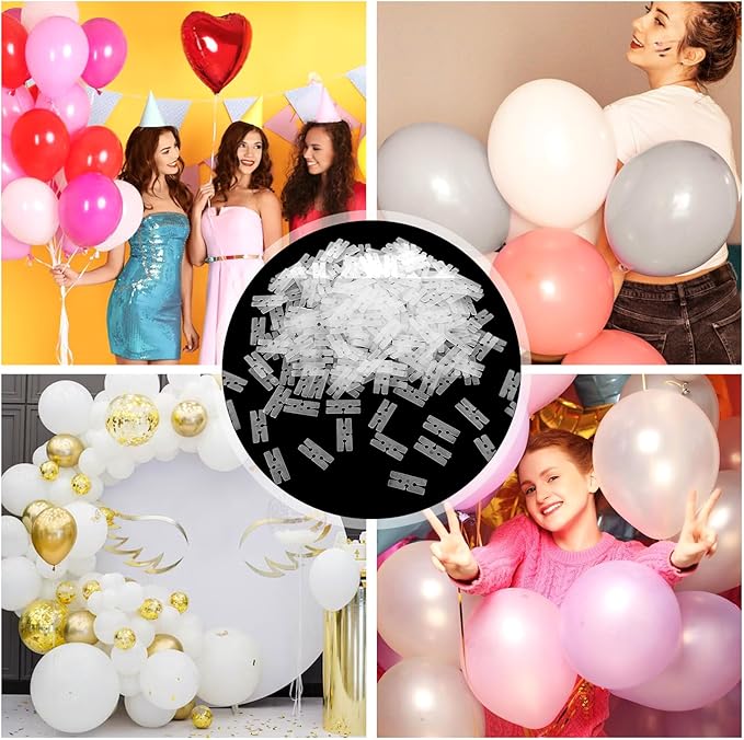 300 Pcs Balloon Ties Plastic Balloon Clips for Sealing, H Shape Bulk Balloons Tying Tool for Wedding Party Christmas Birthday Decoration, Fast Knot and Seal Balloons