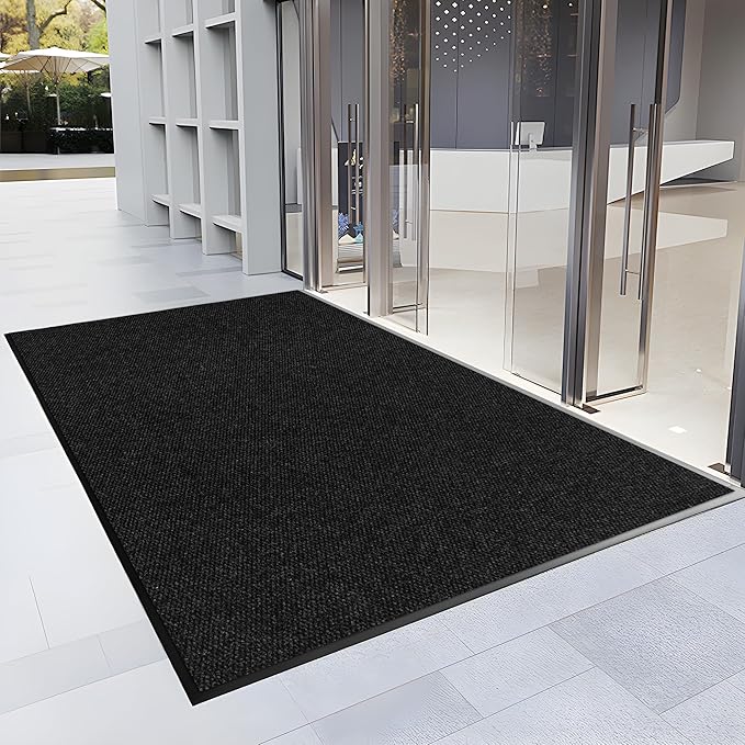 2′ x 11′ Front Door Mat Indoor Outdoor Entrance, Commercial Floor Mat Heavy Duty Dirt Trapper Entryway Doormat, Custom Size Non Slip Rubber Backing Welcome mat, Door Mat for High Traffic Area