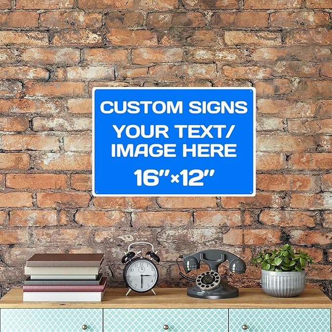Personalized Aluminum Metal Signs - Weatherproof, Custom Text & Picture, Multiple Sizes, Hazard, Garden, Custom Door, Business Signs