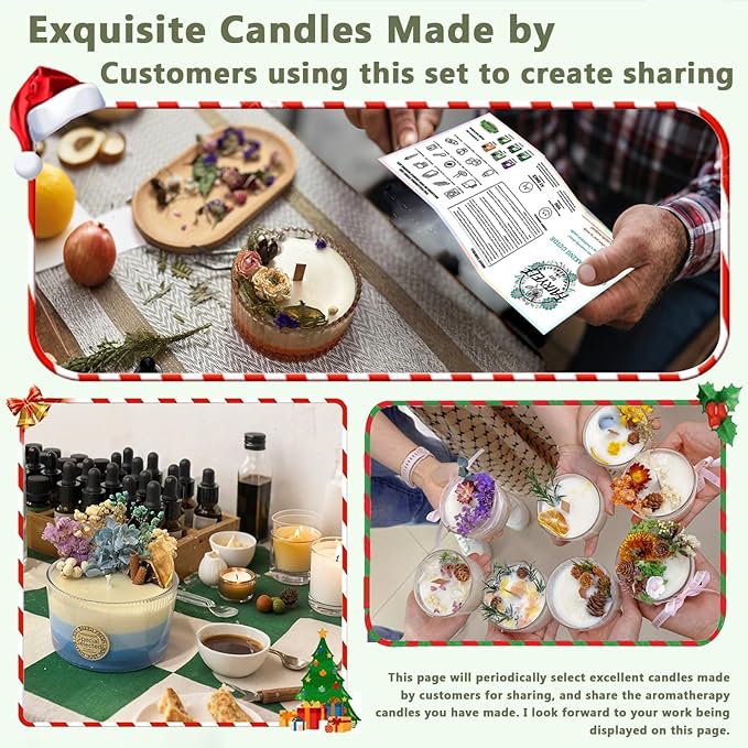 Soy Wax Candle Making Kit Supplies With Wax Melter, Natural Candle Wax for Candle Making - DIY Candles Making Supplies, Including 3lbs Soy Wax Flakes, Melting Pot, Electric Stove, Candle Wick