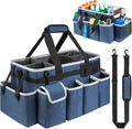 Cleaning Caddy Bag,Extra Large Cleaning Supplies Organizer with Handle for Housekeepers,Blue