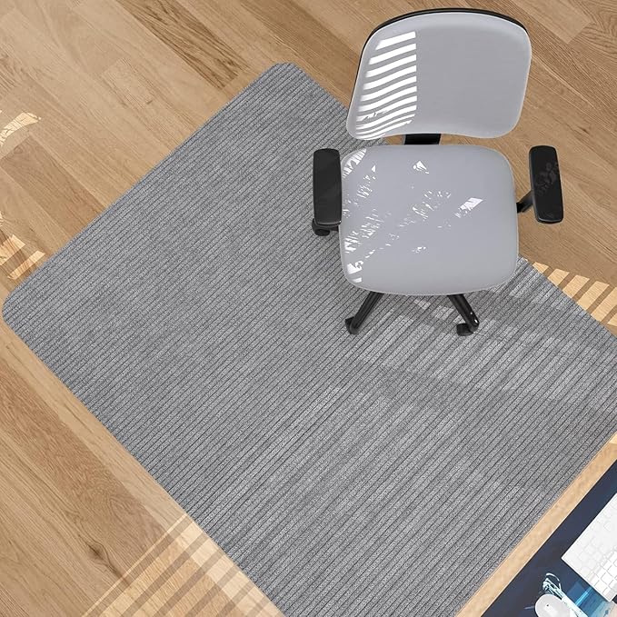 Placoot Desk Chair Mat for Hardwood Floor Corduroy Surface 1/6" Thick 55"x35" Office Chair Mat for Rolling Chairs-100% Large Anti-Slip Backing Under Desk Low-Pile Office Rug Floor Mat for Office/Home