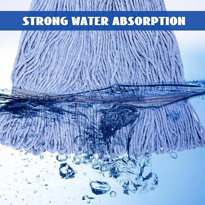 Gejoy 10 Pack 24oz Mop Head Replacement Commercial Cleaning Mop Head Wet String Heavy Duty Cotton Industrial Mophead for Floor Cleaning