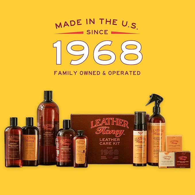 Leather Honey Conditioner Wipes: Restore Leather On-The-Go. Protect & Condition Any Color of Leather Couches, Car Seats, Purses, Shoes, Bags & Tack. Made in the USA! 10 Non-Toxic, Ready-to-Use Wipes