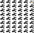 48Pack Hinge Pin Black Door Stopper, Adjustable Heavy Duty Hinge Pin Door Stop with Black Rubber Bumper Tips