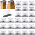 32 Pcs Rectangle Chair Leg Floor Protectors for Hardwood - Silicone Felt Furniture Pads, Scratch/Noise Reducing Covers, Small (Fits Perimeter 3-3/4" to 4-7/8")