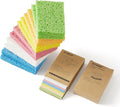 JOYMOOP Dish Sponge Scrubber, Cellulose Sponges Kitchen for Non-Scratch Washing Dishes, Household Cleaning Scrub Natural Sponge, Pack of 24 Colorful Sponges