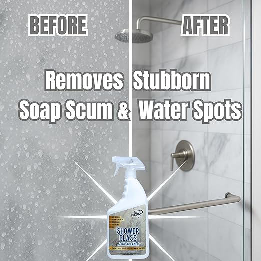 Black Diamond Stoneworks Shower Glass Cleaner Spray & Natural Stone Shower Sealer – 2 Pack Bathroom Bundle for Crystal-Clear Glass and Long-Lasting Stone Protection