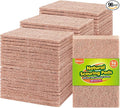 Natural Sisal Non-Scratch Scouring Pads, 96Pcs Plant Based Household Scour Pads for Kitchen, Garage and Outdoors, Cellulose Multipurpose Scrubbies for Cleaning