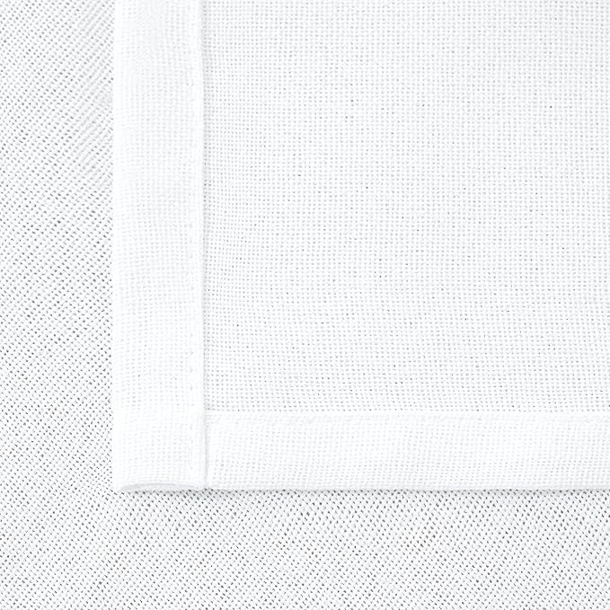 YoungsTex White Linen Curtains 78 Inch Length for Living Room, Light Filtering Semi Sheer Window Drapes Rod Pocket Back Tab Curtain for Bedroom Dining Room Rustic, 2 Panels, 52 X 78 Inch