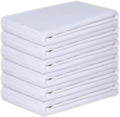 Kitchen Towels Set of 6 Soft Premium Cotton Highly Absorbent Dish Towels 18x28 Inches, Washable & Reusable Tea Towel, Quick Drying Dish Cloths with Hanging Loop - White Solid