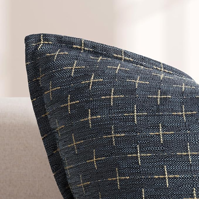 ZWJD Pillow Covers 20x20 Set of 2 Soft Polyester Textured Pillow Covers with Stylish Flange Edge Cozy Farmhouse Throw Pillows for Couch Bed Sofa Living Room