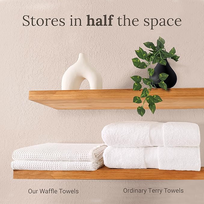 GILDEN TREE Waffle Bath Sheet Large Bath Towels Quick Dry Thin Body Towels, 40x80 Oversized Bath Towels for Adults, Classic Style (White)