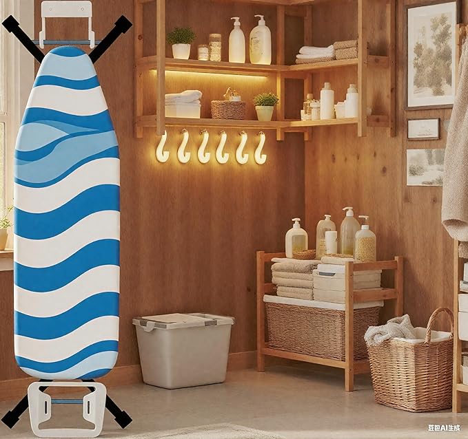 Ironing Board Holder Wall Mount, 5-Inch Wall Mount Ironing Board Hanger, Metal Holder for Laundry Room, Space-Saving & Easy Install,White