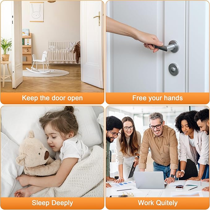 Crosize Magnetic Door Stoppers 2 Pack, Stainless Steel Door Catch for Wall and Floor Mounting, Door Holder Keep Door Open, No Drilling Door Stop with Adhesive Tapes, Black