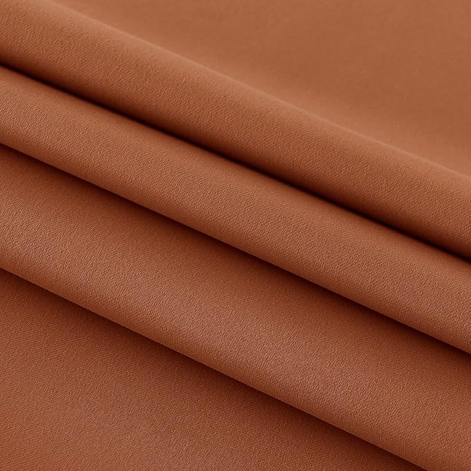 DWCN French Door Curtains – Rod Pocket Thermal Blackout Curtain for Doors with Glass Window, Kitchen and Patio Doors for Privacy, 36 X 72 Inches Long, 1 Curtain Panel with Tieback,Burnt Ochre