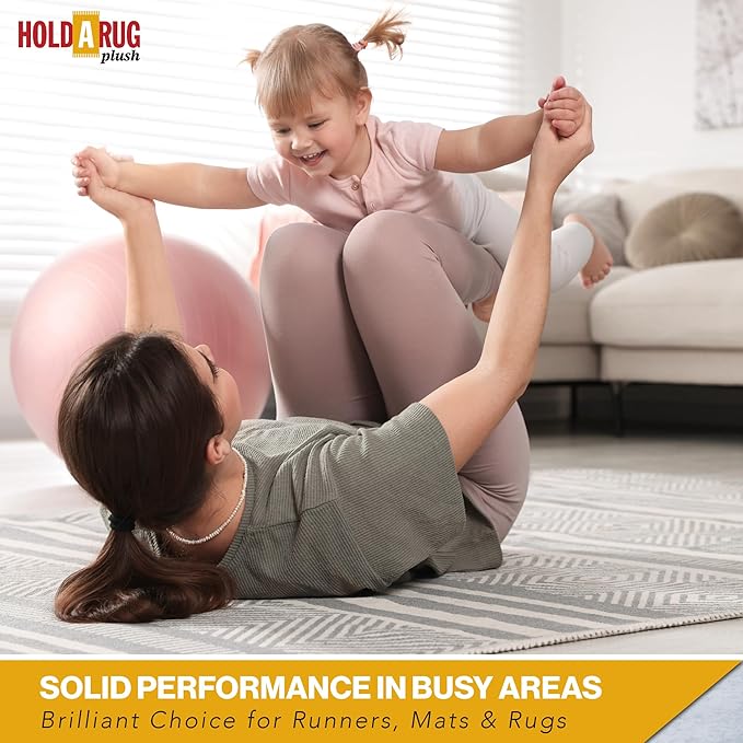 Hold-a-Rug Plush 5' x 8' Nonskid, Nonslip Rug Pad, Reversible Gripper, ¼ Thick, Safe for All Floors and Carpet, Keep Area Rugs Secure