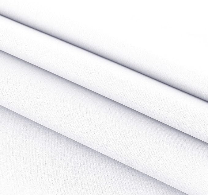DWCN French Door Curtains – Rod Pocket Thermal Curtain for Doors with Glass Window, Kitchen and Patio Doors for Privacy, 36 X 80 Inches Long, 1 Curtain Panel with Tieback, Pure White