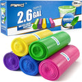 FORID Small Bathroom Trash Bags - 2.6 Gallon Colored Garbage 250 Bags 10 Liter Unscented Waste Can Liners Wastebasket Liner For Home Office (2-3 Gal) - Durable & Thick Trash Bag Multi Colored