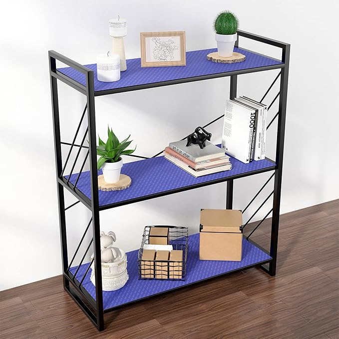 Shelf Liners for Kitchen Cabinets Refrigerator Liners Waterproof Plastic Kitchen Cupboard Liner Non Adhesive Drawer Mats EVA Material Fridge Liner for Shelves - Blue 11.8 x 118 Inches
