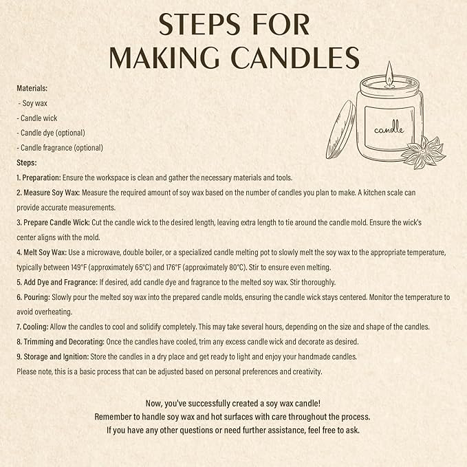 Soy Wax Flakes, Waxcanpy Natural Candle Wax, Organic Soy Wax for Candle Making from Farm, No Additives, Harmless and Pure (10lb)