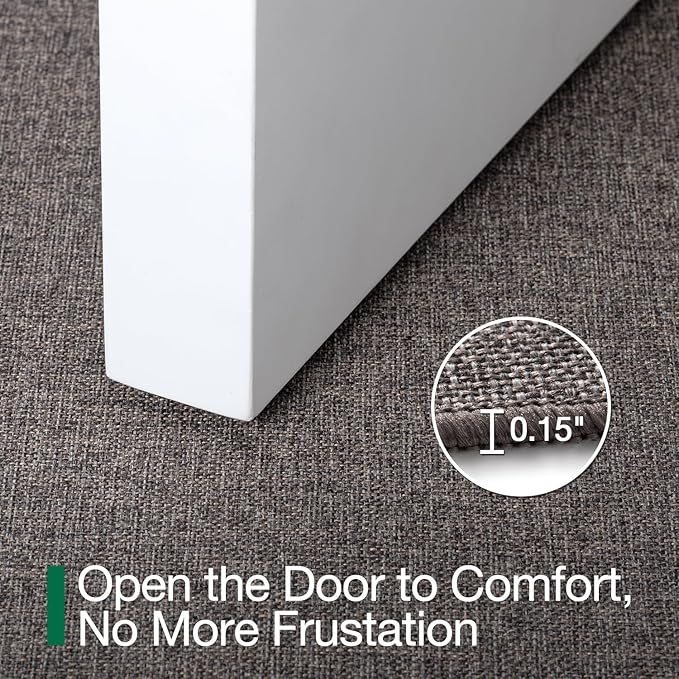 LUMI Large Indoor Door Mat, 36"x56" Non Slip Rubber Backing Entrance, Easy Clean Low Profile Ultra Thin Entryway for Inside House, Brown