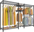 VIPEK Classic V6 Plus Wire Garment Rack Heavy Duty Clothing Rack for Hanging Clothes, Metal Freestanding Closet Wardrobe Rack Portable Clothes Rack, 84.7" L x 15.8" W x 76.4" H, Load 1120lbs, Black