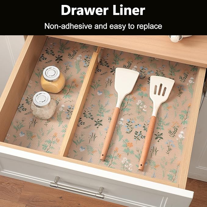INNOLITES Shelf Liners for Kitchen Cabinets – Drawer Liner Waterproof & Oil-Proof, Non-Adhesive EVA Mat – Durable & Washable – for Shelves, Cupboard, Dresser 17.7" x 197"