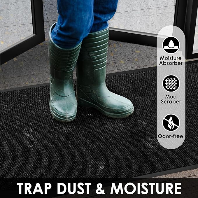 3′ x 31′ Front Door Mat Indoor Outdoor Entrance, Commercial Floor Mat Heavy Duty Dirt Trapper Entryway Doormat, Custom Size Non Slip Rubber Backing Welcome mat, Door Mat for High Traffic Area