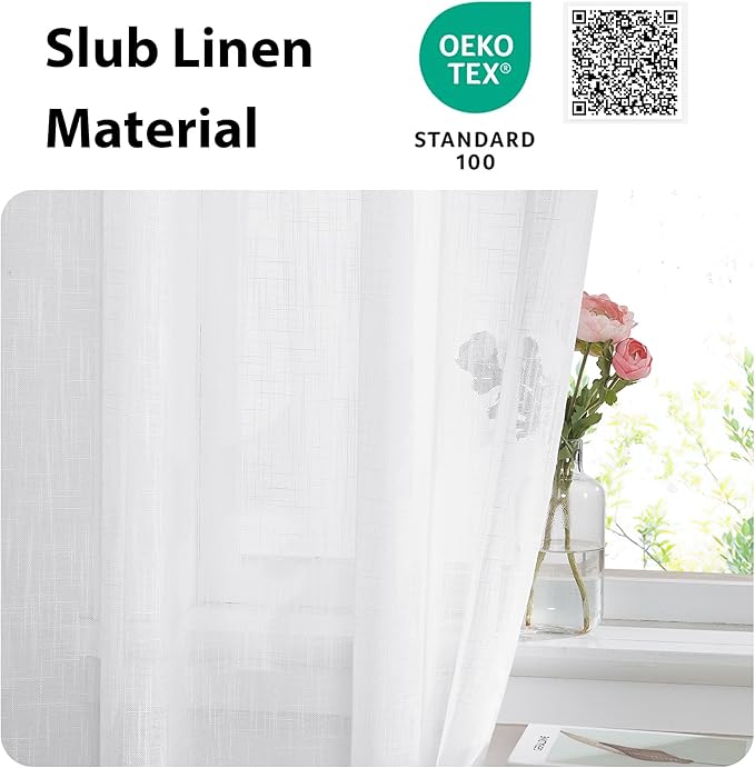 NICETOWN Door Curtains for Doorway, Light Blocking Privacy Back Door Curtain 80 inch Long Temporary Window Shade for Bathroom Office Hotel, Sheer Curtain with Tieback, 1 Panel, 36" W, White