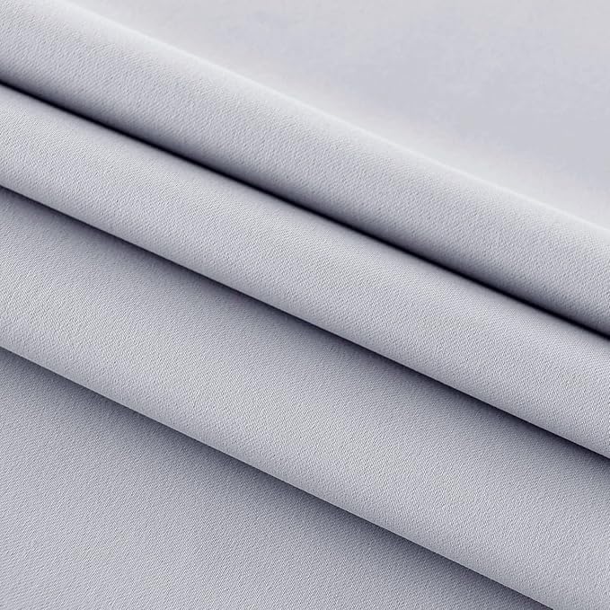 DWCN French Door Curtains – Rod Pocket Thermal Blackout Curtain for Doors with Glass Window, Kitchen and Patio Doors for Privacy, 25 X 40 Inches Long, 1 Curtain Panel with Tieback,Silver Grey