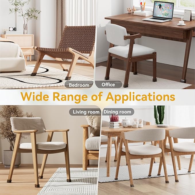 24PCS Rectangular Chair Leg Floor Protectors, Furniture Sliders, Non-Slip Felt Furniture Pads for Hardwood Floors, Silicone Cap Covers to Protect Floors,(Fit L :1.34-1.57", W: 0.87-1.18")
