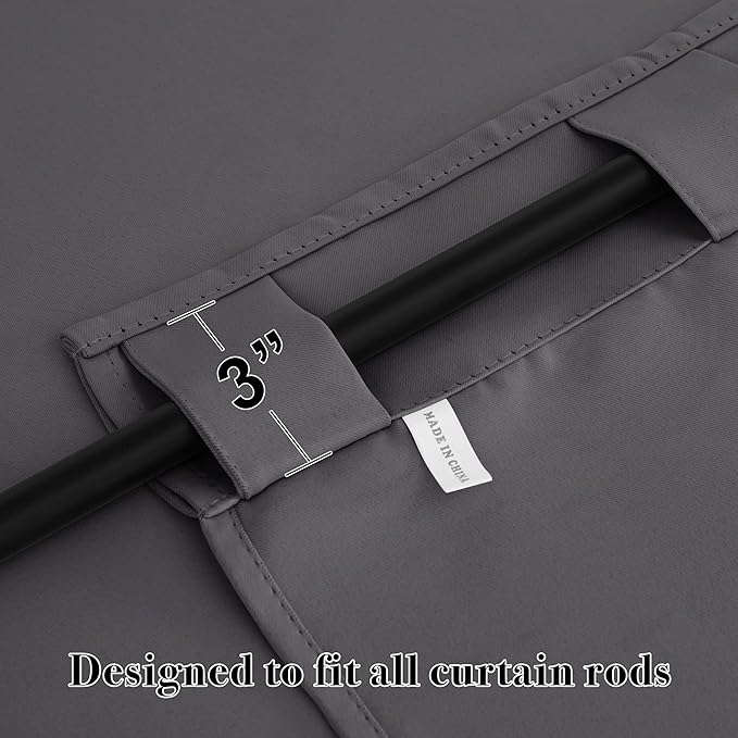 RYB HOME Small Window Curtains - Blackout Insualting Privacy Curtains for Kids Bedroom Kitchen Bathroom Basement Cafe Cabinet Tiers Drapes, 34 Width x 30 Length, 2 Panels, Grey