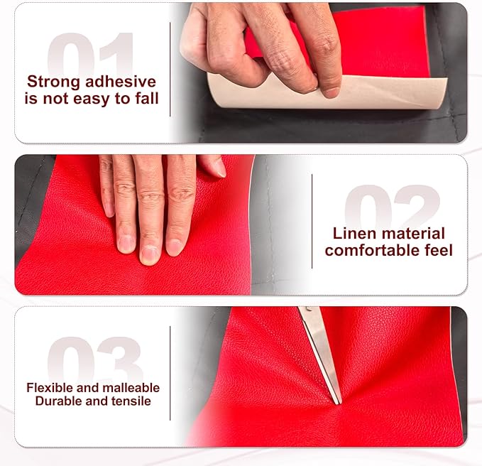 PATIKIL Leather Patches Tape for Furniture, 6.3 x 61 Inch Self Adhesive Vinyl Leather Repair Kit Cover Sheet for Couch, Sofa, Car Seats, Office Chair, Elegant Gray