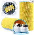 Shoe Washing Machine Bag - 2pcs Laundry Shoe Bags for Washing Machine, 360° Deep Clean Reusable Sneaker Tennis Shoe Cleaning Bag for Washer and Dryer for Most Sizes, Yellow, 15 * 7.5 inches