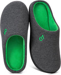 VeraCosy Men's Two-Tone Memory Foam House Slippers Indoor Outdoor Durable Rubber Sole