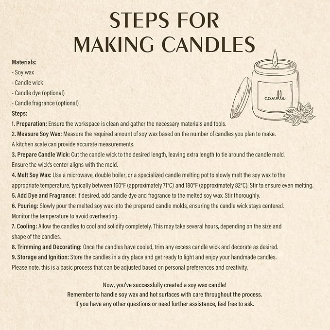Soy Wax, Waxcanpy Natural Candle Wax, Organic Soy Wax for Candle Making from Farm, No Additives, Harmless and Pure (0.5lb)