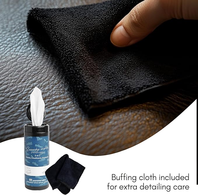 Swanky Shoe Cleaner Wipes - Leather and Sneaker Cleaner, Removes Dirt, Grime and Stains, Quick & Easy Shoe Sole and Boot Cleaning Wipes, Essential Shoe Cleaning Supplies - Canister, 400 Count