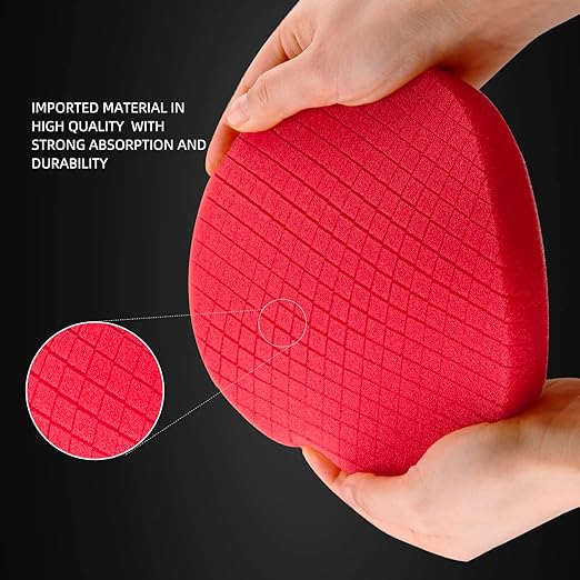 Red Finish Polishing Pads, Buffing Pads, SPTA 1Pcs 3.5 Inch Face for 3 Inch 80mm Backing Plate Compound Buffing Sponge Pads for Car Buffer Polisher Compounding, Polishing and Waxing-FPTSS3R