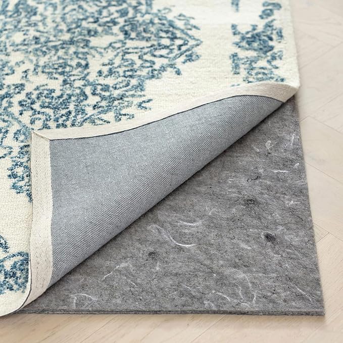RUGPADUSA - Dual Surface - 9'10" x 12'10" - 1/8" Thick - Felt + Rubber - Non-Slip Backing Rug Pad - Adds Low-Profile Comfort and Protection