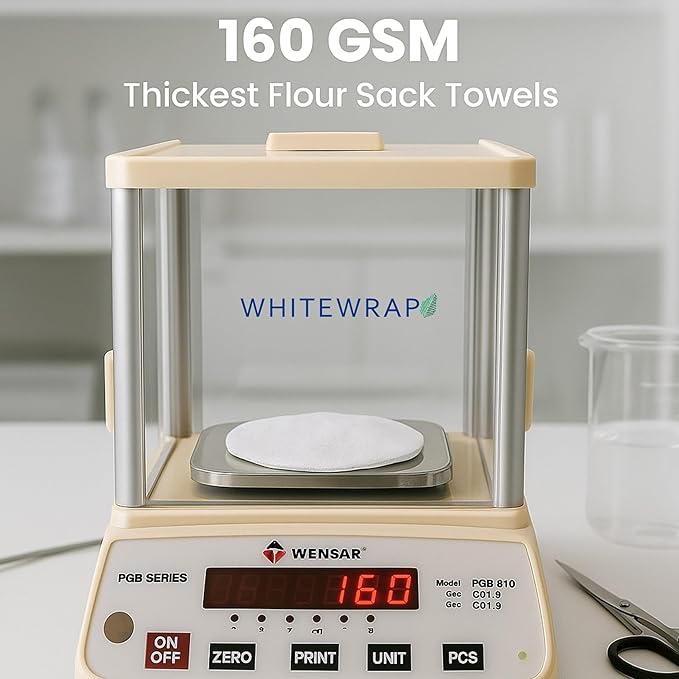 WHITEWRAP Flour Sack Towels| Tea Towel for Crafts| Kitchen Dish Cotton Blank Towel for Embroidery|Baking Bread Proofing Linen Cover| Thick Absorbent Quick Dry| 2 Pack 18"x28" Natural