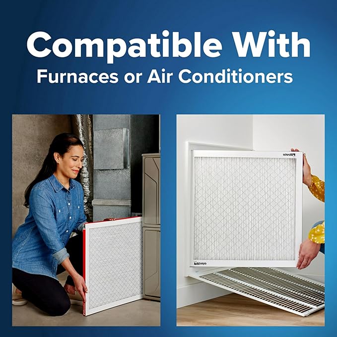 Filtrete 12x24x1 AC Furnace Air Filter, MERV 11, MPR 1000, Micro Allergen Defense, 3-Month Pleated 1-Inch Electrostatic Air Cleaning Filter, 4 Pack (Actual Size 11.69 x 23.69 x 0.81 in)